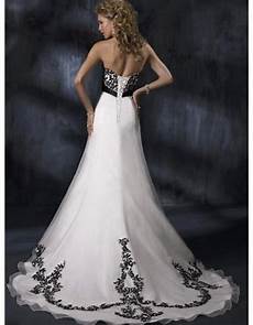 White Wedding Gowns With Black Accents by Strapless A Line Black Lace Appliques And White Organza White Wedding Gowns With Black Accents