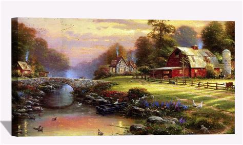 Thomas Kinkade Farm Paintings Thomas Kinkade Signed & #'d Sunset At