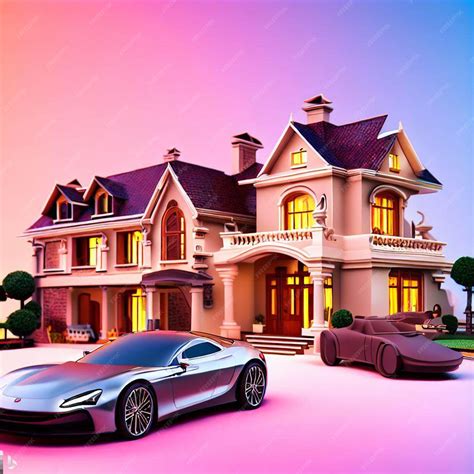 Premium AI Image | luxury house with luxury car free Image and Background