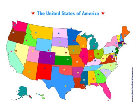 Blank united states map to color