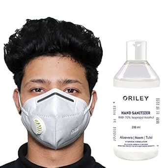 Pivalo Combo of 200 ml Sanitizer & KN95 FDA Approved 5 Layer Disposable ...