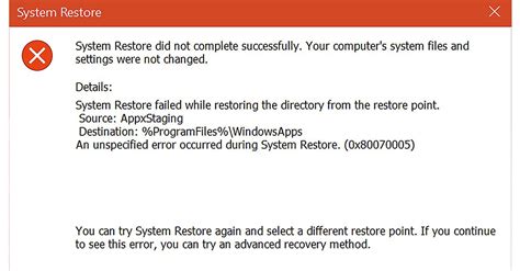 System Restore Not Working Fix 的图像结果
