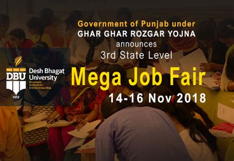 Mega Job Fair At Desh Bhagat University in Best University In Punjab ...
