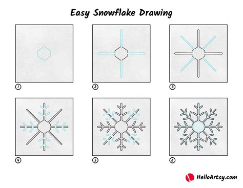 Easy Snowflake Drawing - HelloArtsy