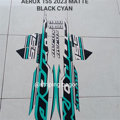 Jual Striping Stiker Motor Yamaha Aerox 155 2023 Matte Black Cyan - Kab ...