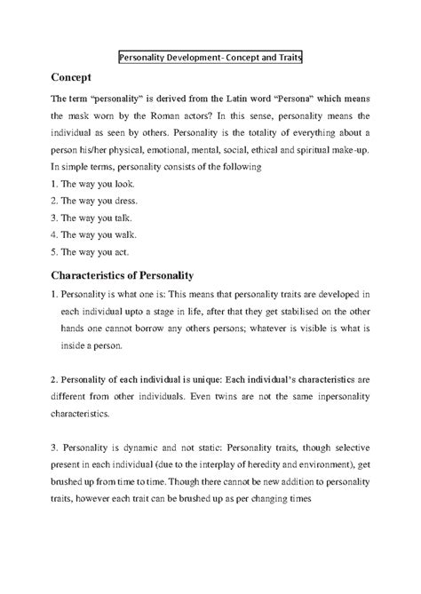 AEC-124 Personality Concepts and Traits: Understanding Human Behavior ...