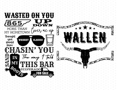 Wasted On You, Up Down - Morgan Wallen Bundle PNG File - Instant Downl