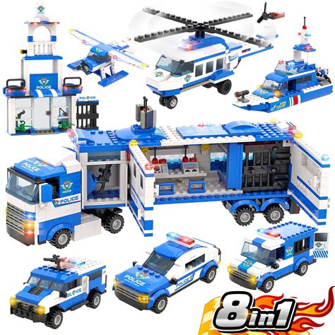 Buy WishaLife 8 in 1 City Mobile Command Center Truck Building Toy, W ...