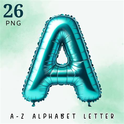 Teal Foil Balloon Alphabet Set, Balloon Alphabet, A-Z Letters, Foil ...