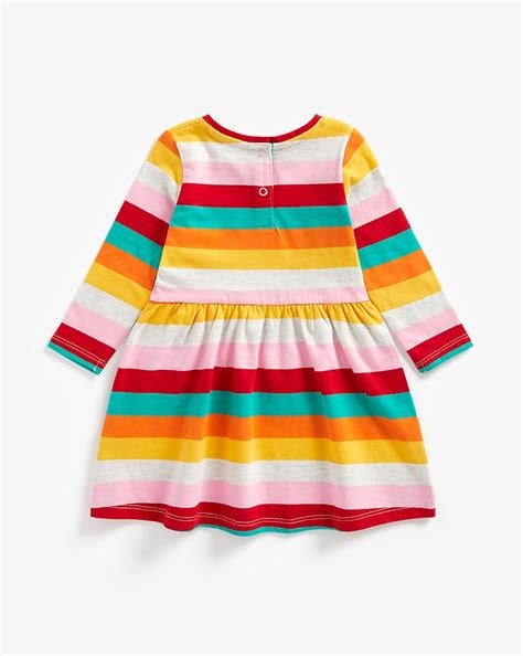 Buy Girls Full Sleeves Dress Rainbow Stripes - Multicolor Online at ...