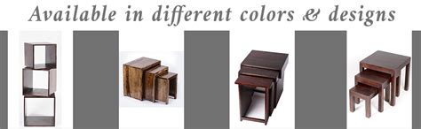Ikiriya Solid Sheesham Wood Shape Nesting Table Set of 3 Stools for ...