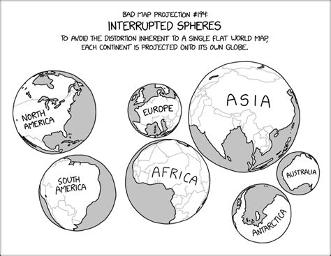 Bad Map Projection: Interrupted Spheres - XKCD中文站