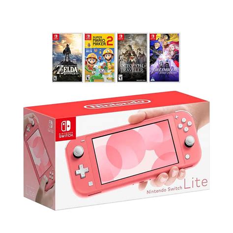 New Nintendo Switch Lite Coral Console Bundle with 4 | Ubuy India