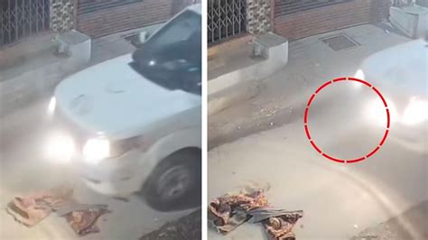 Rewa Dial 100 Vehicle Runs Over Street Dog Sleeping On Road; Video Viral