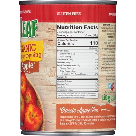 Lucky Leaf Organic Apple Pie Filling 21 oz | Shipt