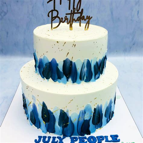 Aesthetic Blue Shades Birthday Cake – Bento Cakes Noida