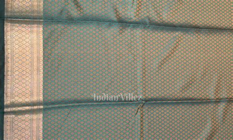 Rama Green Dual Tone Tanchoi Silk Banarasi Saree – IndianVillèz