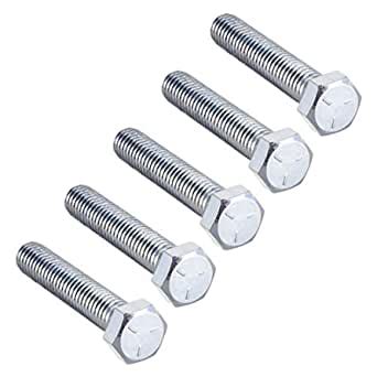 uxcell Hex Head Screw Bolts Carbon Steel 3/8"-16x2" Fastener Grade 5 ...