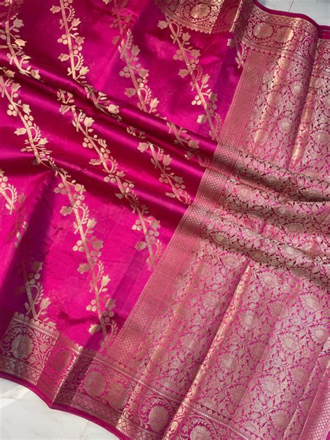 Pure Dupion Silk Banarasi Saree - Gold Zari — The Handlooms