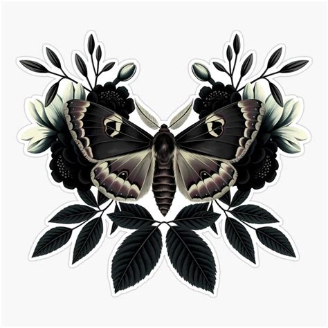 Onim Black Moth - Dark Floral Academia Aesthetic Withcy Feminine Girly ...