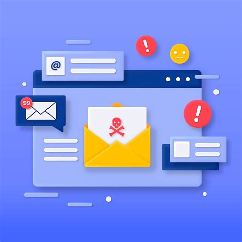 3d illustration of a malicious email concept | Premium Vector