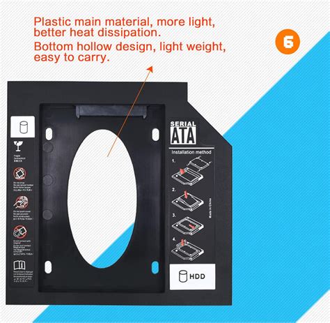 Buy Universal 12.7mm SATA to SATA 2nd SSD HDD Hard Drive Cage Adapter ...