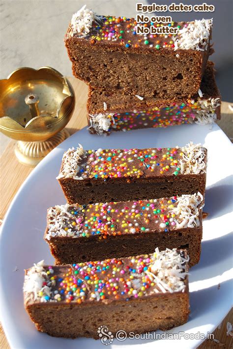 Eggless dates cake-No oven-Pressure cooker method-How to make-Step by ...