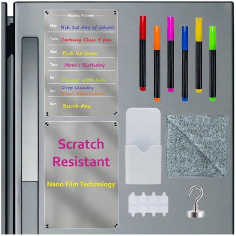 Amazon.com : Acrylic Magnetic Dry Erase Calendar Board for Fridge - 2 ...