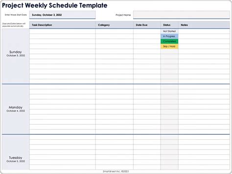 Project Scheduler Excel Template