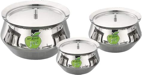 Buy JVL Small Size Stainless Steel Cooking Formal Handi Pot Vessel With ...