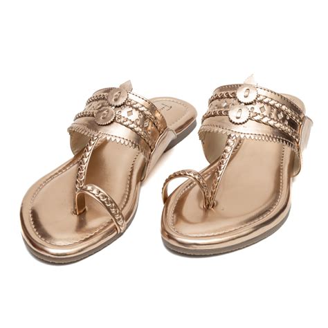 Traditional Kolhapuri Flats - Rose Gold – Dapperfeet