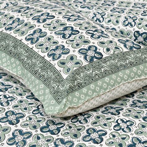 Mini Blocks Green Jaipur Fabric Double Bed Sheet – JaipurFabric®