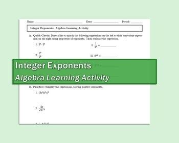 Image result for 2.1 Applying Exponents of Integer Exponents