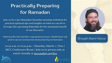 Practically Preparing for Ramadan: Thrive This Ramadan | Shaykh Rami ...