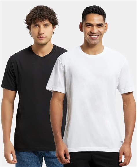 Buy Super Combed Cotton Rich Round Neck Half Sleeve T-Shirt - Black ...