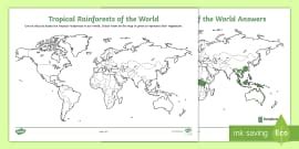 Rainforest Map - KS2 Reference Sheet