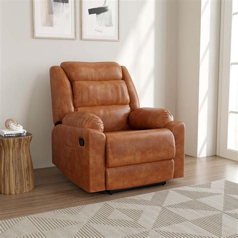 Softland Rhino Single Seater Leatherette Manual Recliner (Brown ...