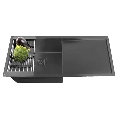 Fossa 37"x18"x10" Inch Single Bowl With Drain Board SS-304 Grade ...