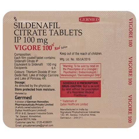 Vigore 100 Red Tablet | Uses, Side Effects, Price | Apollo Pharmacy
