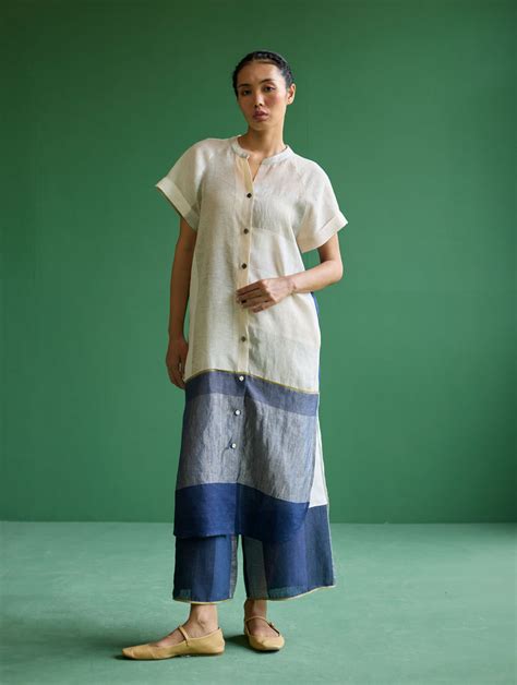 Nila Color-Blocked Co-ord Set - Ivory – Manan
