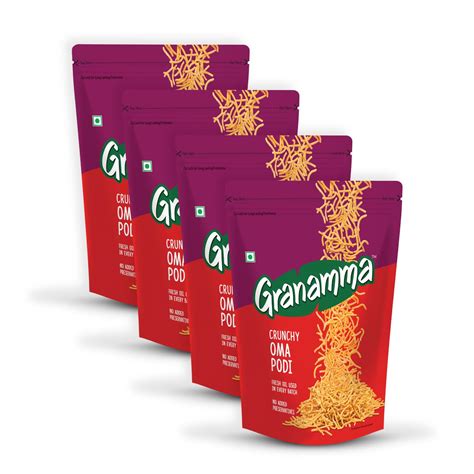 Granamma Crunchy Oma Podi| Pack of 4, 500g| Traditional South Indian ...