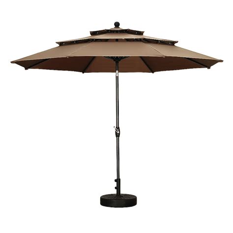 Ainfox 10ft Octagon Brown Coffee Patio Umbrella - Steel Frame - Manual ...