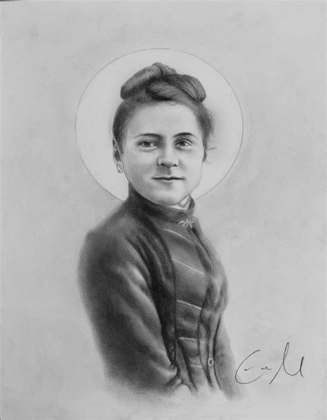 St. Therese, the Little Flower, charcoal on paper, 9 x 12, 2018 : r ...