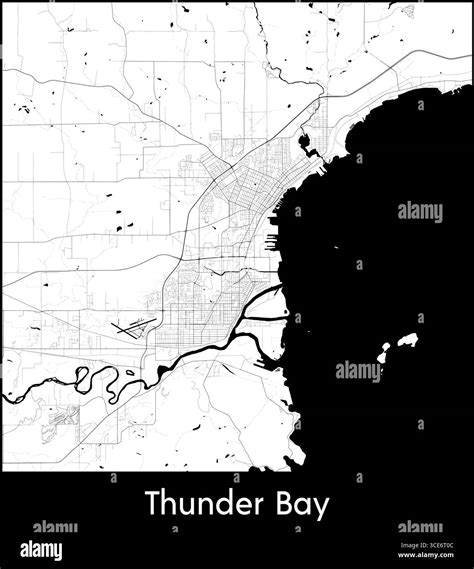 Thunder Bay city map, Canada - Topographic vector map poster Stock Vector Image & Art - Alamy