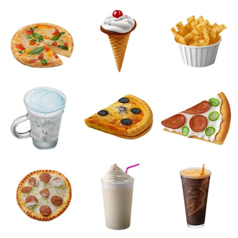 Efeito Tridimensional De Cone De Pizza De Leite De Comida 3d PNG ...