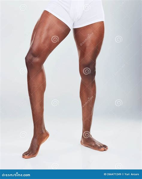 Closeup of One African American Fitness Model Posing in a Underwear and ...