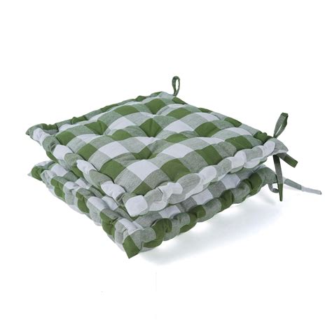 SKANDA FAB Premium Buffalo Checked Chair Pad 100% Cotton|Chair Cushion ...