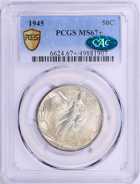 1945 Walking Liberty Half Dollar PCGS MS-67+ (CAC Green) (Item 1868310 ...