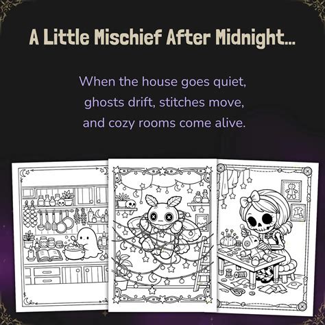 MISCHIEF AFTER MIDNIGHT - Spooky Cutie Coloring Book, Cozy Gothic Colo ...