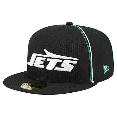 Men's New Era Black New York Jets Soutache 59FIFTY Fitted Hat
